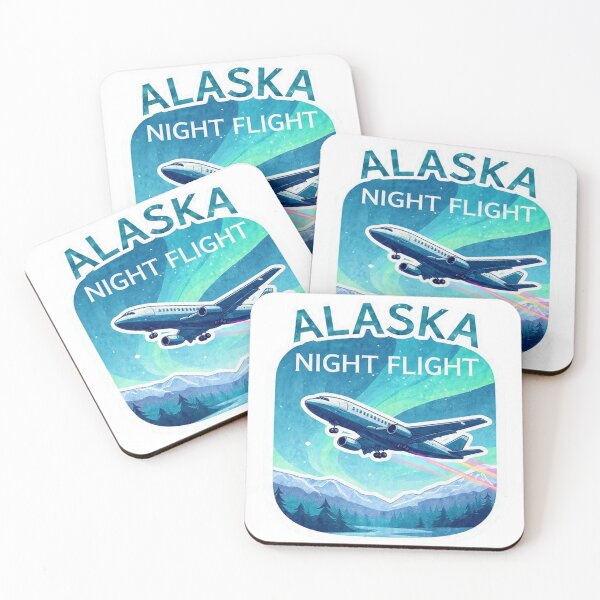 Item preview, Alaska Night Flight Aurora Airplane Sticker designed and sold by Gscode.