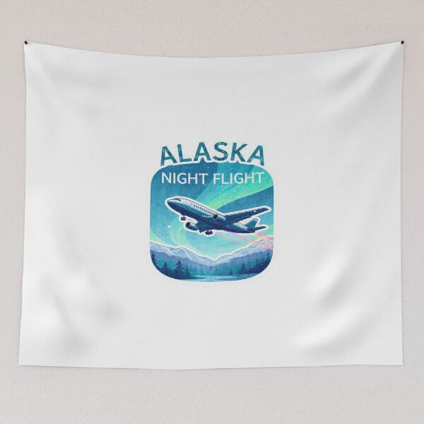 Item preview, Alaska Night Flight Aurora Airplane Sticker designed and sold by Gscode.