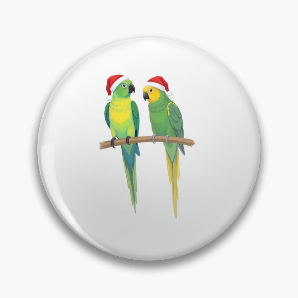 Item preview, Christmas Budgies Santa Hats Cute Parrot Birds designed and sold by TeeARTHY.