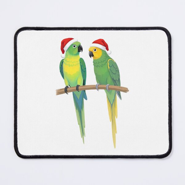 Item preview, Christmas Budgies Santa Hats Cute Parrot Birds designed and sold by TeeARTHY.