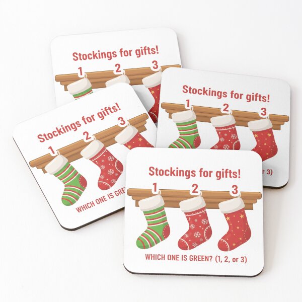 Item preview, Christmas Stockings – Which One Is Green? Kids Learning Magnet designed and sold by MiracleDroplet.