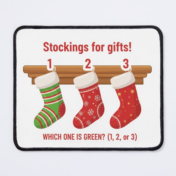 Item preview, Christmas Stockings – Which One Is Green? Kids Learning Magnet designed and sold by MiracleDroplet.