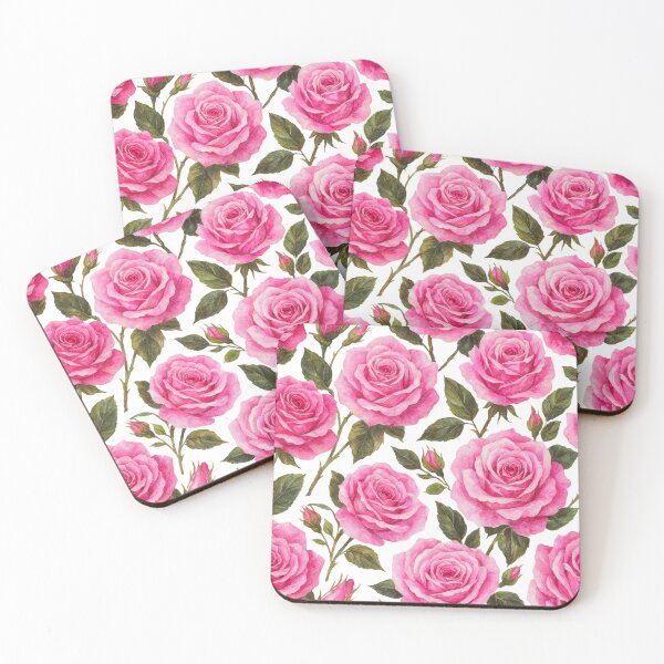Item preview, Pink Full Blooming Roses Artwork | Elegant Floral Design | Romantic Botanical Wall Art & Accessories designed and sold by BloomingBeauty7.