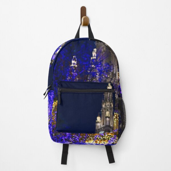 Item preview, Christmas tree and Rathaus tower in Vienna at night, Austria designed and sold by goceris.