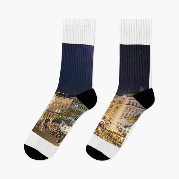 Item preview, Christmas market on Karlsplatz in Vienna at night designed and sold by goceris.