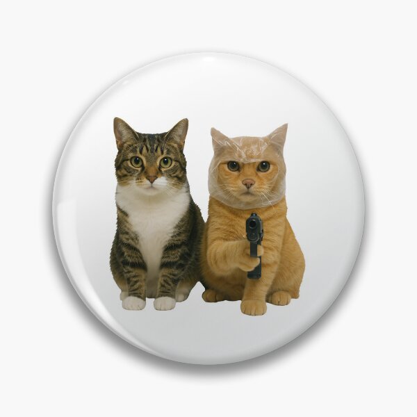 Item preview,  Two Cute Tabby Cats Kitten holding gun designed and sold by TeeARTHY.