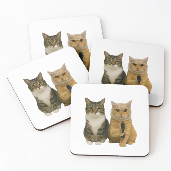Item preview,  Two Cute Tabby Cats Kitten holding gun designed and sold by TeeARTHY.