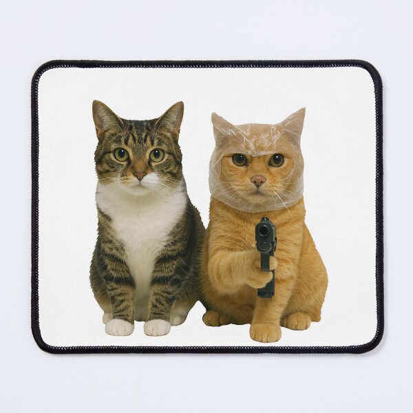 Item preview,  Two Cute Tabby Cats Kitten holding gun designed and sold by TeeARTHY.