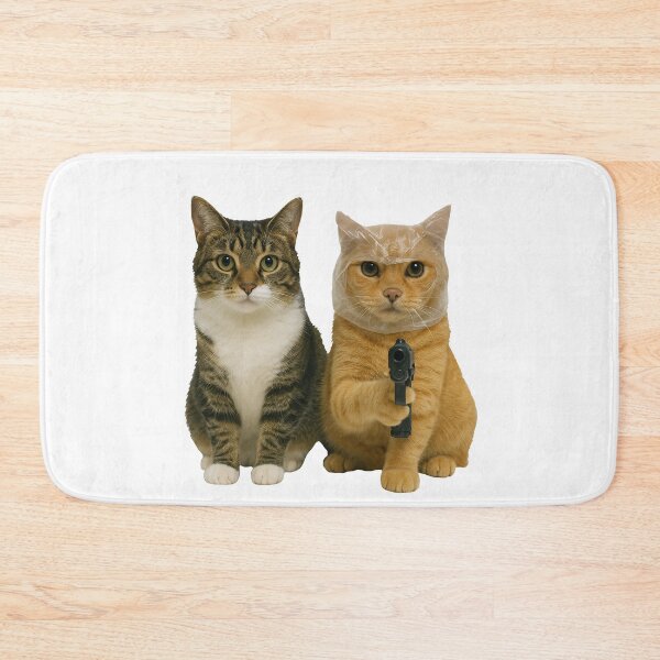Item preview,  Two Cute Tabby Cats Kitten holding gun designed and sold by TeeARTHY.