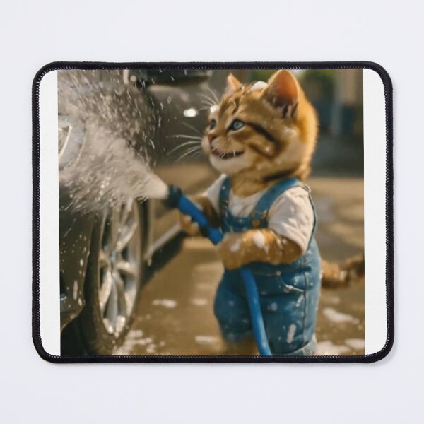 Item preview, Cat Washing A Car designed and sold by Tik Cats.