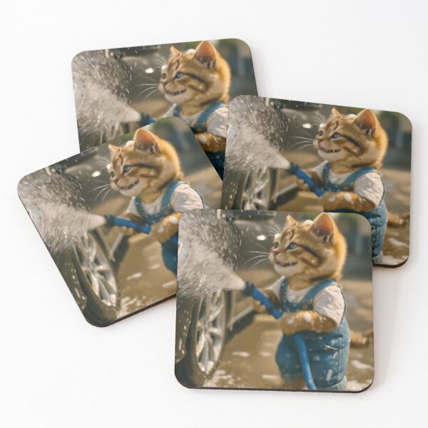 Item preview, Cat Washing A Car designed and sold by Tik Cats.