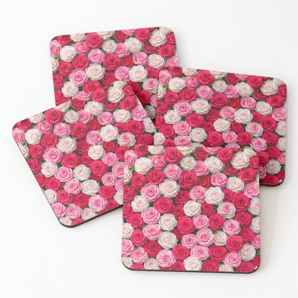 Item preview, Pink & White Rose Wall Pattern Art designed and sold by BloomingBeauty7.