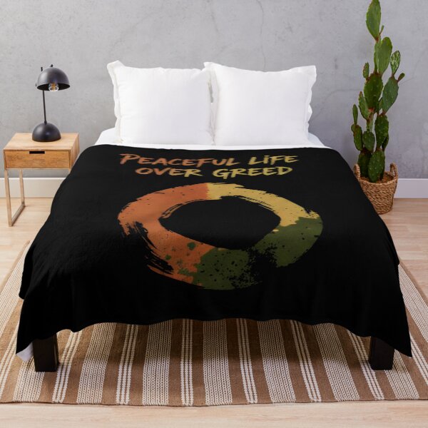 Item preview, Peaceful Life Over Greed Brushstroke Circle Ethical Message Design designed and sold by SplashTastic.