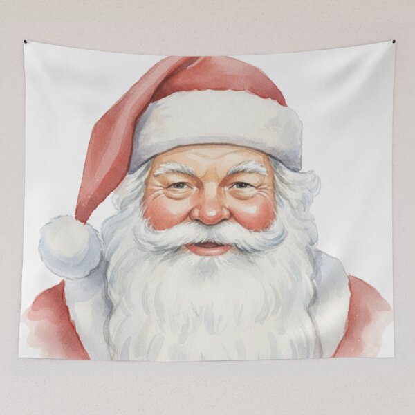 Item preview, Retrato clásico de Papá Noel en acuarela | Arte pintado a mano con enfoque suave designed and sold by Thaliandra.