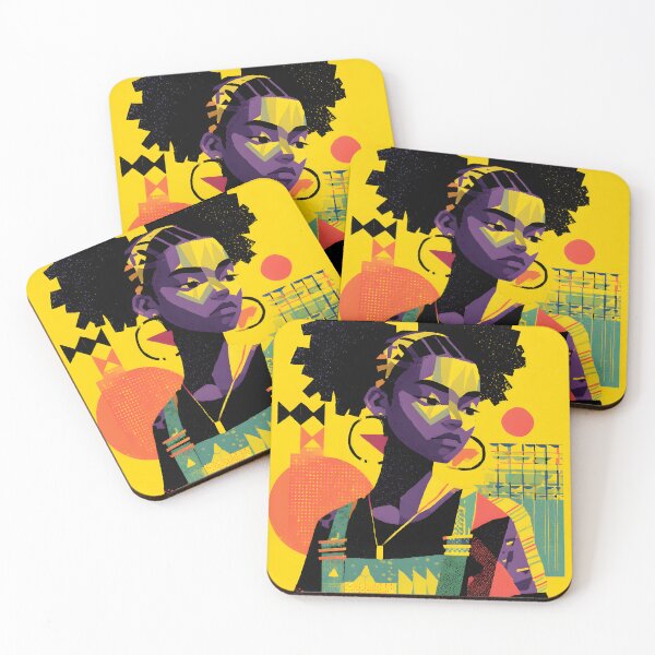 Item preview, Stylized Afro Woman Portrait with Bold Geometric Design designed and sold by daila70.