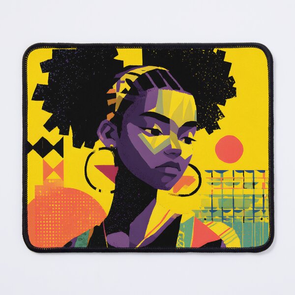 Item preview, Stylized Afro Woman Portrait with Bold Geometric Design designed and sold by daila70.