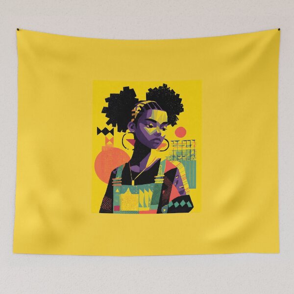Item preview, Stylized Afro Woman Portrait with Bold Geometric Design designed and sold by daila70.