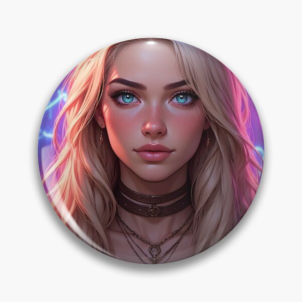 Aperçu de l'œuvre Art numérique néon blond cyberpunk créée et vendue par Greenway Creations.