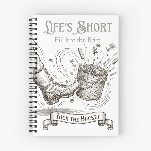 Item preview, Kick the Bucket • Humorous Vintage Print • Carpe Diem Quote • Funny Life-Is-Short Wall Art designed and sold by CulturalCurios.