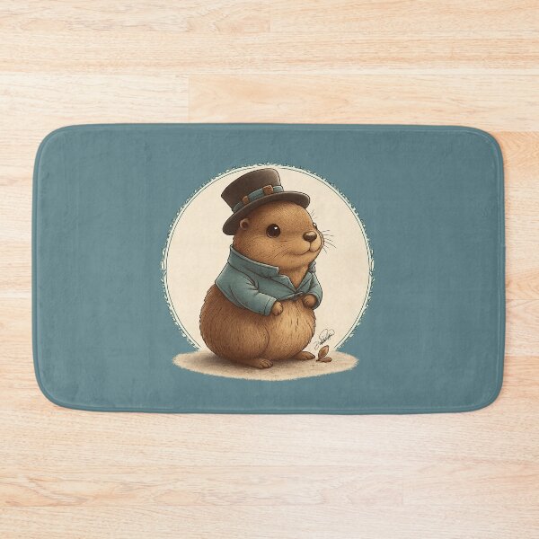Item preview, Dandy Marmot with Top Hat and Jacket | Cute Vintage Illustration | Animal with Clothes Storybook designed and sold by DakotaPoppin.