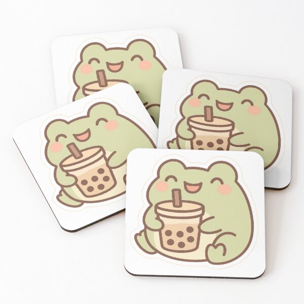 Item preview, Kawaii Frog with Bubble Tea designed and sold by maciejdesing.