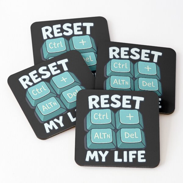 Item preview, Ctrl + Alt + Del Reset My Life, Funny IT Keyboard Cartoon Design designed and sold by HappySproutArt.