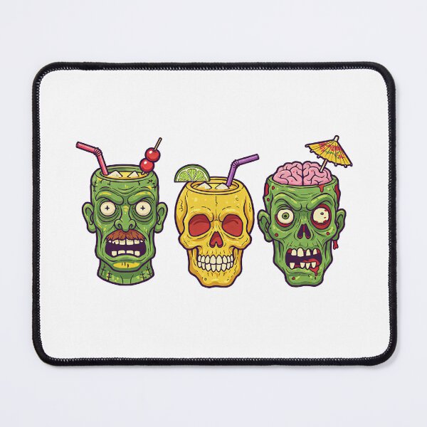 Item preview, Colorful Zombie Skulls Brain Cocktail Tiki Art designed and sold by TeeARTHY.