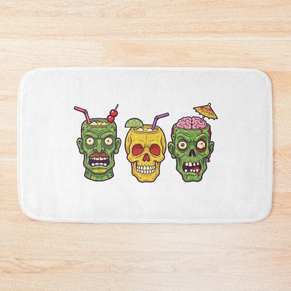 Item preview, Colorful Zombie Skulls Brain Cocktail Tiki Art designed and sold by TeeARTHY.