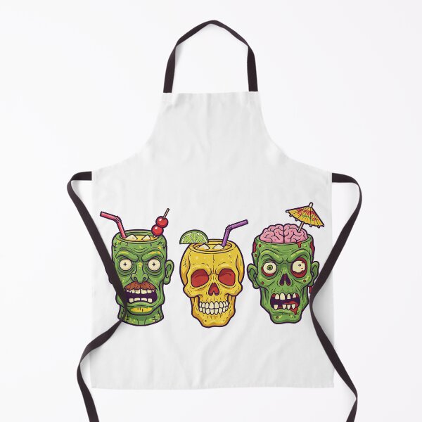 Item preview, Colorful Zombie Skulls Brain Cocktail Tiki Art designed and sold by TeeARTHY.