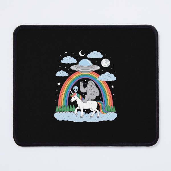 Item preview, UFO Bigfoot Alien Riding Unicorn Sasquatch designed and sold by dainegilbert.