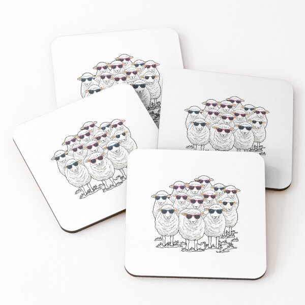 Item preview, Cool Sheep Flock Wearing Sunglasses Cute Meme designed and sold by TeeARTHY.