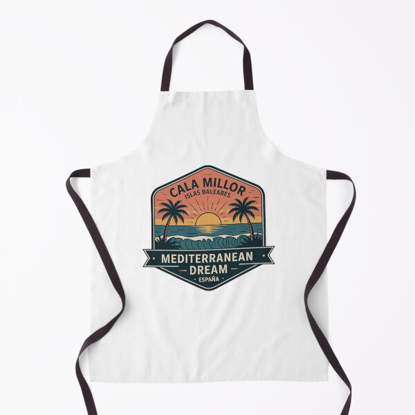Item preview, Cala Millor Mallorca – Retro sunset in Mediterranean badge style designed and sold by GabbyKI261.
