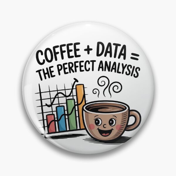 Item preview,  Funny Doodle Cartoon Design for Analysts - Coffee + Data = The Perfect Analysis  designed and sold by WikaKowalczyk.