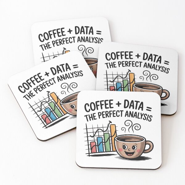 Item preview,  Funny Doodle Cartoon Design for Analysts - Coffee + Data = The Perfect Analysis  designed and sold by WikaKowalczyk.