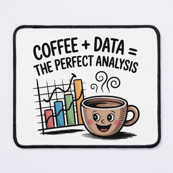 Item preview,  Funny Doodle Cartoon Design for Analysts - Coffee + Data = The Perfect Analysis  designed and sold by WikaKowalczyk.