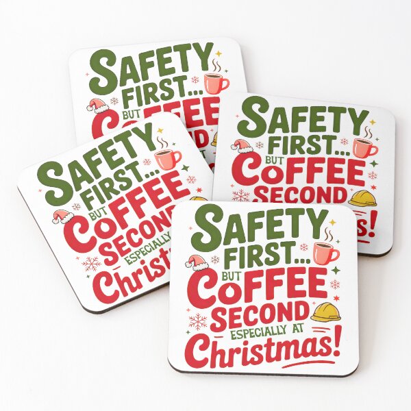 Item preview, Christmas Safety & Coffee Humor Design designed and sold by PeteLawliiet.