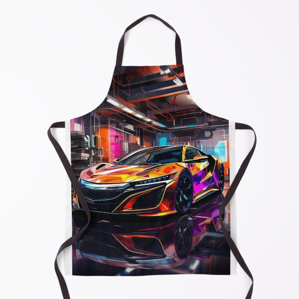 Item preview, Striking sports car surrounded by vibrant neon garage lighting designed and sold by RevUpDesign.