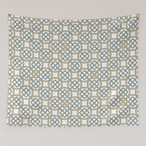 Item preview, Elegant Geometric Lattice Pattern | Art Deco & Moorish Design | Gold & Teal Abstract Print for T-Shirts, Stickers, Wall Art, Phone Cases & More designed and sold by DesignWorld8.