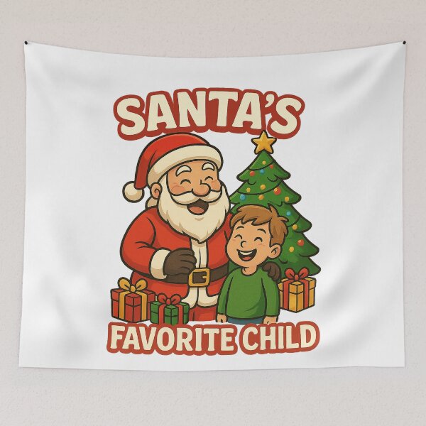 Item preview, Santa's Favorite Child – Santa Claus & Child Cute Illustration designed and sold by Stellar Worshop.