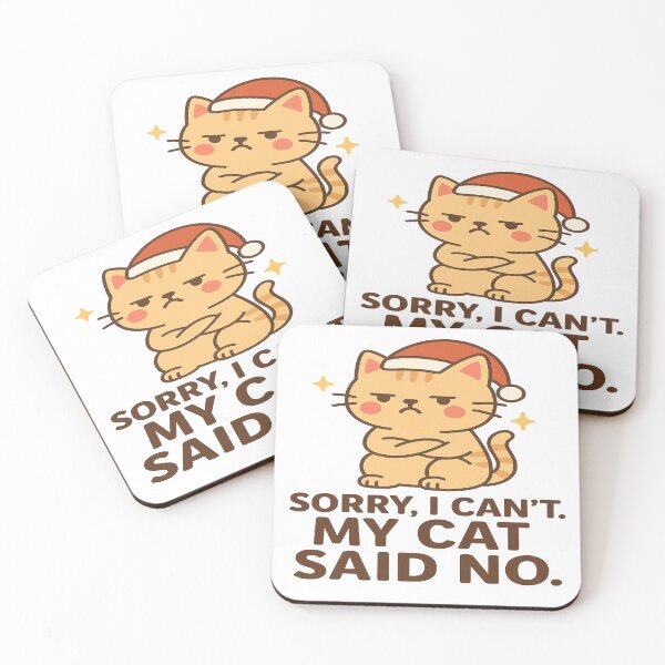 Item preview, Sorry, I Can’t. My Cat Said No – Funny Kawaii Christmas Cat Design designed and sold by StyleLap.