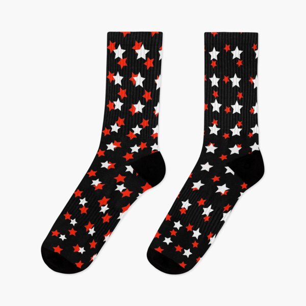 Item preview, Red and White Stars on black background  designed and sold by Deafvisionary.