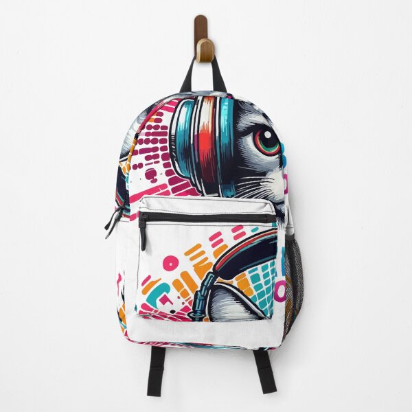 Item preview, VIBE MODE DJ Cat with Headphones - Lo-fi Colorful Cartoon AI Art designed and sold by Design-Pro-21.