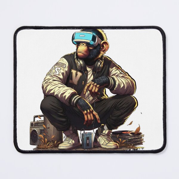 Item preview, Cyber Ape Producer: Retro Futurism VR Music NFT Streetwear designed and sold by Standing Wave Studio.