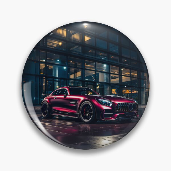 Item preview, Sleek automobile standing by modern glass structure under stars designed and sold by RevUpDesign.