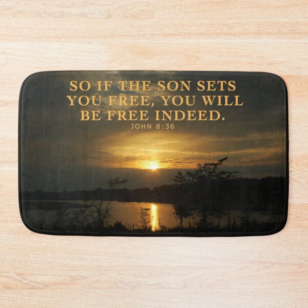 Item preview, Scripture Verse John 8:36 Over A Sunset Photograph designed and sold by ABeasEyeView.
