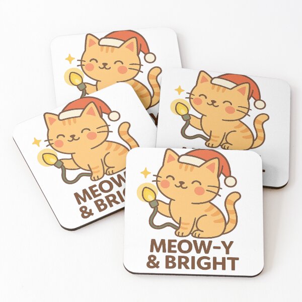 Item preview, Meow-y & Bright – Cute Kawaii Christmas Cat Design designed and sold by StyleLap.
