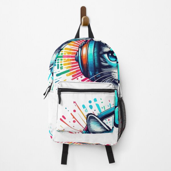 Item preview, VIBE MODE Tabby Cat with Blue Eyes - AI Lo-fi Music Headphones Art designed and sold by Design-Pro-21.