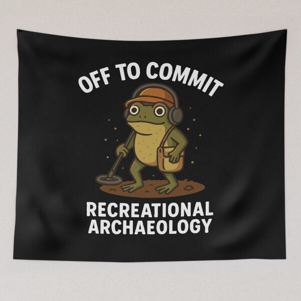 Item preview, Off To Commit Recreational Archaeology Frog designed and sold by LuminOrb.