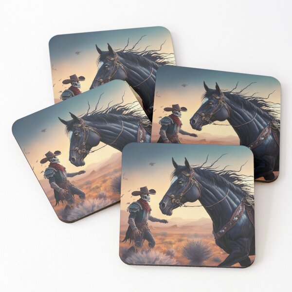 Item preview, Ghost Rider of the Desert – Undead Cowboy and Midnight Horse designed and sold by GhostWestStudio.