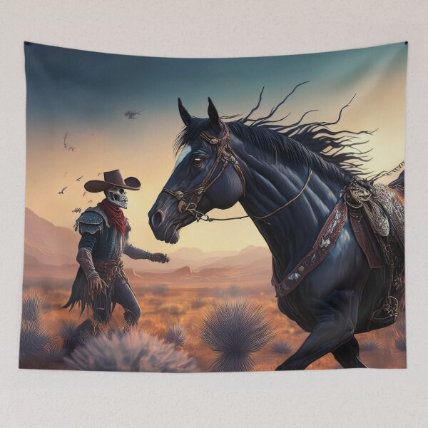 Item preview, Ghost Rider of the Desert – Undead Cowboy and Midnight Horse designed and sold by GhostWestStudio.